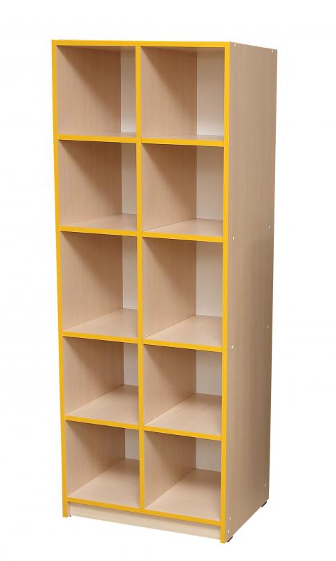 Стінка універсальна відкрита, на 10 відділень, для зберігання дидактичного матеріалу,книг,папок,з ЛДСП, "Школа-Сад" елемент №6,(ТОВ ‘’АЛМАНТ’’),600х410х1594 мм.